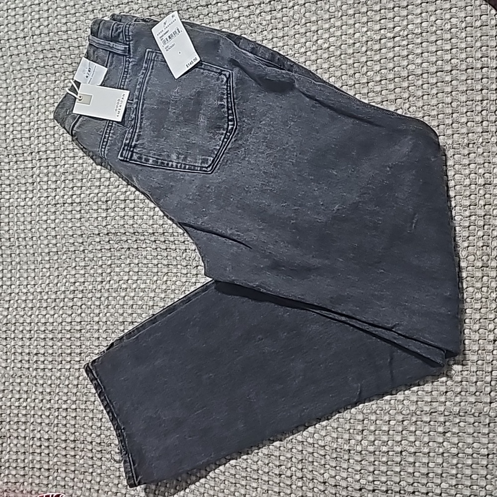 NWT Good American Distressed Black Jeans